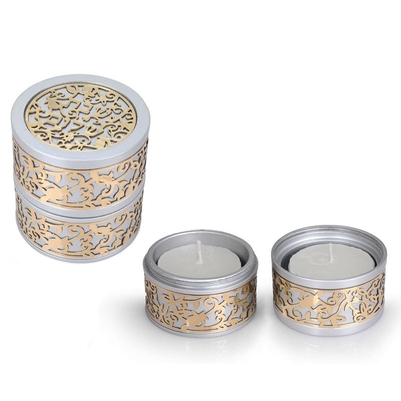 Personalized Travel Shabbat Candle Holders from Yair Emanuel